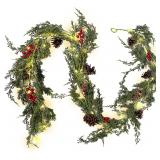 RECUTMS Christmas Garland Pine Wreath Cones