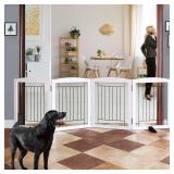 ZJSF Freestanding Dog Gate, White, 24' High