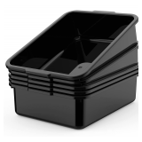 5-Pack Bus Tubs Box/Box Tote, Black Storage 8L