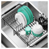 Dish Drying Rack in Sink - Expandable Matte Black