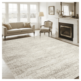 $130 Washable Rugs 9x12 Area Rugs; Vintage Print Rug