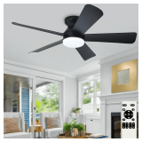 Depuley 42-Inch Ceiling Fan with Light, Black, Remote