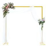 8FT Wedding Arch Backdrop Stand, Gold Metal Frame