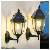 Solar Porch Lights 2 Pack, Motion Sensor Sconce Outdoor