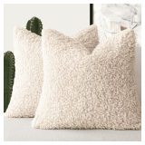 Foindtower 2-Pack 24x24 Faux Fur Pillow Covers