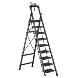 $200 9-Step Ladder with Tool Tray, Folding Steel Stool