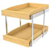$114 2 Tier Pull Out Cabinet Organizer - 14'W x 21'D Wood