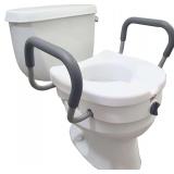 Carex E-Z Lock Raised Toilet Seat with Handles (5')