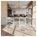 $122 Foldable Indoor Dog Gate, 24', 6 Panels, White