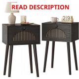 Fixwal Nightstands Set of 2 Bedside Table, Black
