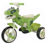 $118 Dinosaur Tricycle for Kids 3-7 with Basket (Green)