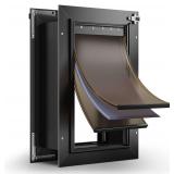 3-Flap Aluminum Dog Door, Telescoping Tunnel - Black