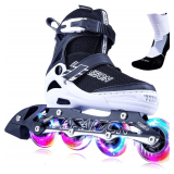 PAPAISON Adjustable Inline Skates with Light Up Wheels