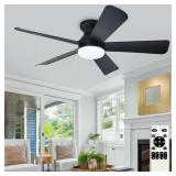 Depuley 42-Inch Ceiling Fan with Light, Black, Remote