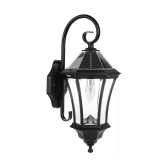 $150 Victorian 1-Light Black Outdoor Solar Wall Sconce LED