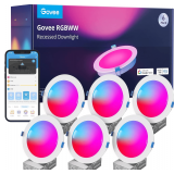 $160 Govee 6' Smart Recessed LED Downlight, 1100 lm, 6-Pack