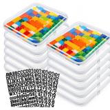 12 Pcs Clear Zipper Case with Alphabet Stickers