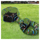 Outdoor Cat Enclosure - 4-in-1 Tunnels, Tent, Catio