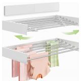 Wall Mounted Clothes Drying Rack, 40', 6 Rods, White