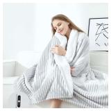 Electric Heated Blanket Twin, Flannel & Sherpa, 6 Levels