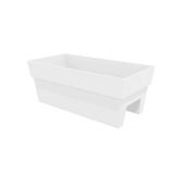 Bloem Finley 9.5x11.74x24 Plastic Rail Planter White