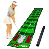 Golf Putting Mat 10ft with Ball Bouncer, Cup & Mirror