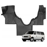 Ford Econoline Floor Mats, Front Row, All Weather, Black