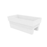 Bloem Finley 9.5x11.74x24 Plastic Rail Planter White