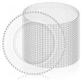 fani 24-Pack Clear Charger Plates 13' Beaded Rim