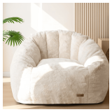 $152 MAXYOYO Giant Bean Bag Chair, Faux Fur, Beige
