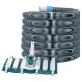POOLWHALE 1-1/2' x 30' Pool Vacuum Hoses with Wheel Head