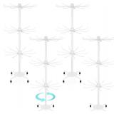 4 Pcs Spinning Jewelry Display Stand 3-Tier Rack (White)