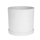 Bloem Mathers 10' White Round Resin Planter Pot