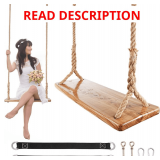 Wooden Tree Swing for Adults/Kids, 500lb, 100' Rope