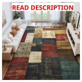 $130 Tepook Modern Area Rug 8x10 Geometric, Patchwork Multi