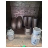 lot contains 12 different sized aluminum  pipe fittings