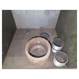 Shelf of black/ galvanized pipe fittings