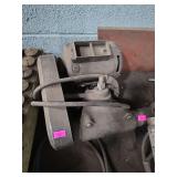 vintage tool post grinder, likely a Dumore model such as the 5-021 or 57-021, used for high-precision grinding on a metalworking lathe.