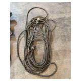 Heavy gauge 220 extension cord.