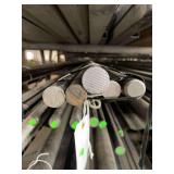 5 pieces of solid round steel ranging from 5’ to 10’. Approximately 1” thick.