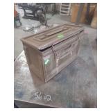 vintage metal ammunition storage box,