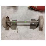 Vintage Go-Kart / Small Trailer Axle Assembly w/ Wheels – Steel Frame Axle Setup