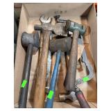 Flat of assorted hammers