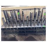 Large Lot Industrial Drill Bits & Taper Shank Tooling – Assorted Sizes w/ Steel Rack