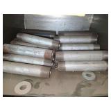 Shelf of black/ galvanized pipe fittings