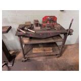 Heavy duty shop cart contents on cart not included (only vise and pry bar)