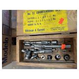 Whitman & Barnes No. 32 Counterbore Set with Pilots – Machinist Tooling in Wooden Case