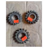 Lot of 3 HSS Staggered Tooth Side Milling Cutters – Arbor Mount Machine Shop Tooling