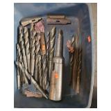1 lot containing several different sized tapper shank drill bits