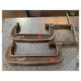 Pair of 8” J.H. Williams C-Clamps – Drop Forged USA Heavy-Duty Clamps